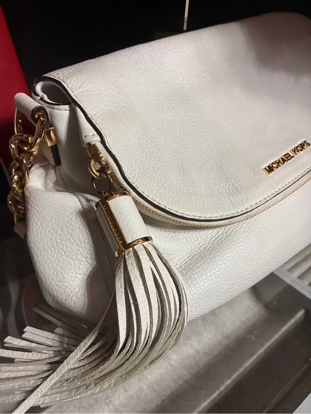 Michael Kors cream pebbled